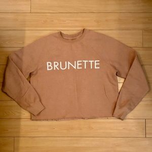 Brunette The Label crop crew neck sweatshirt